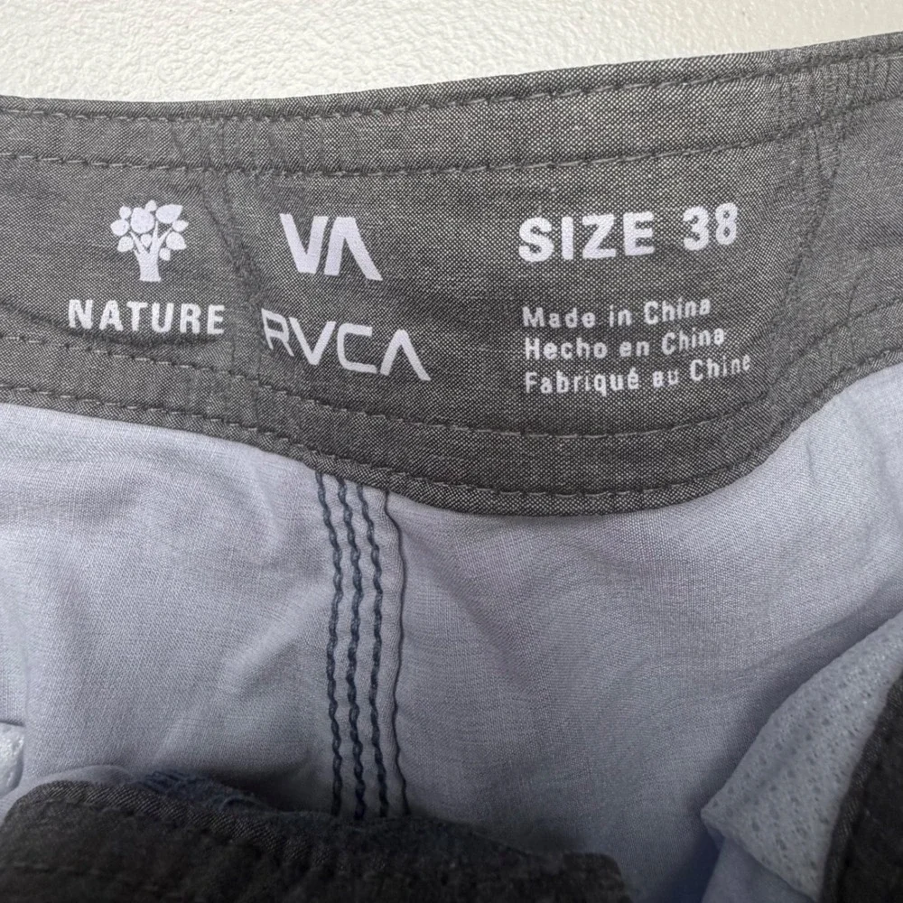 RVCA Nature Mens Blue Ombre Gradient Board Shorts Swim Trunks Size 38 Mid Length